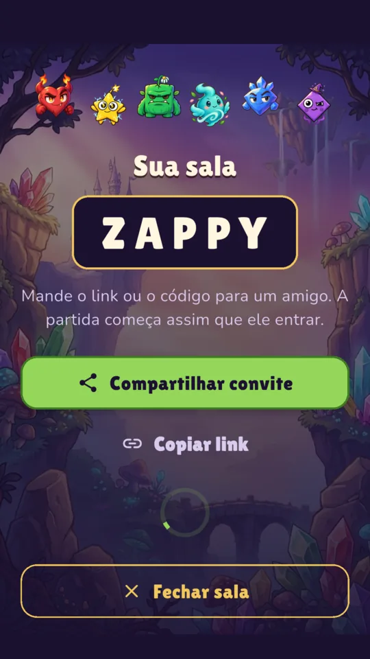 Um código de sala pronto para mandar a um amigo
